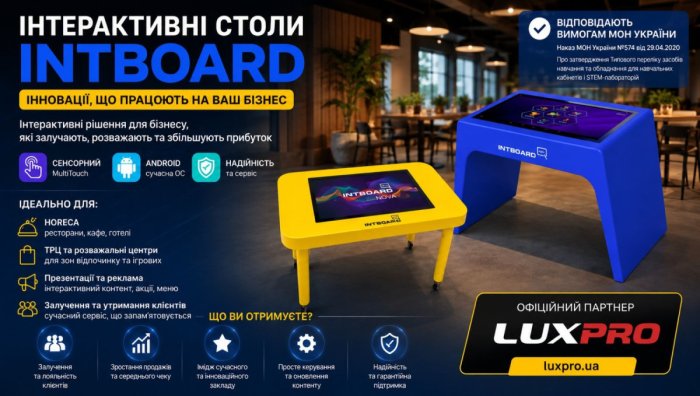 Интерактивные столы INTBOARD: технологии, работающие на ваш бизнес